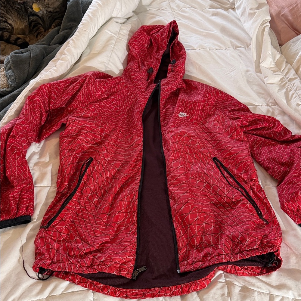 Nike Crimson Geometric Windbreaker